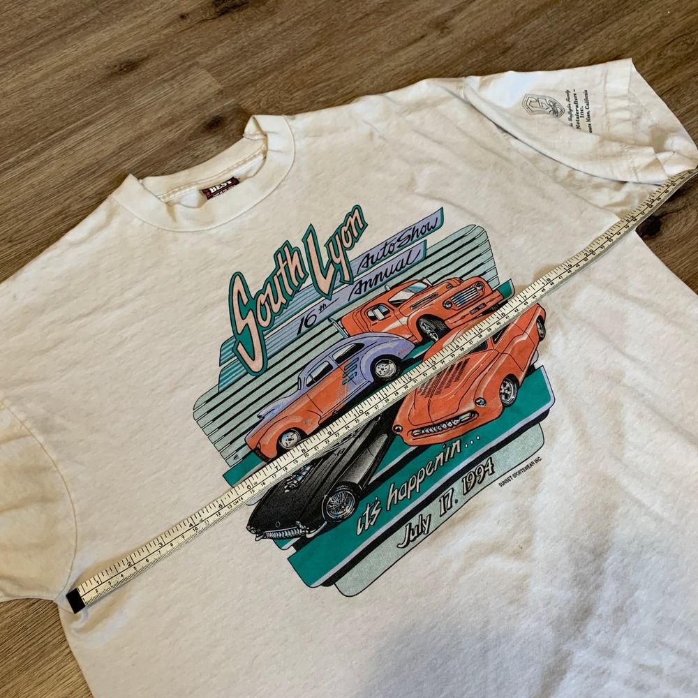 Vintage 1994 South Lyon Auto Show T-Shirt XL Best Fruit of the Loom Car Graphic - Picture 4 of 8